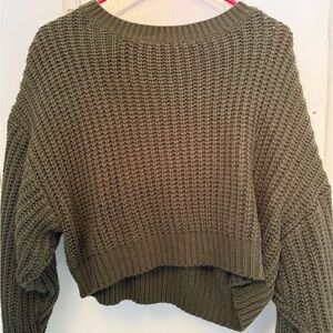 SHEIN Army Green Chunky Knit Sweater